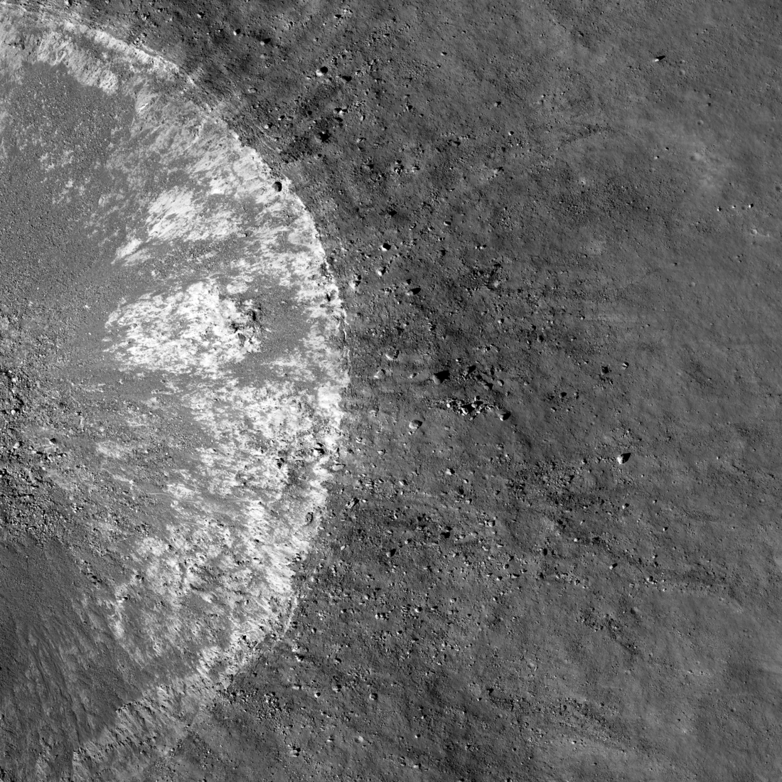 Full resolution NAC view of rim of Posidonius crater