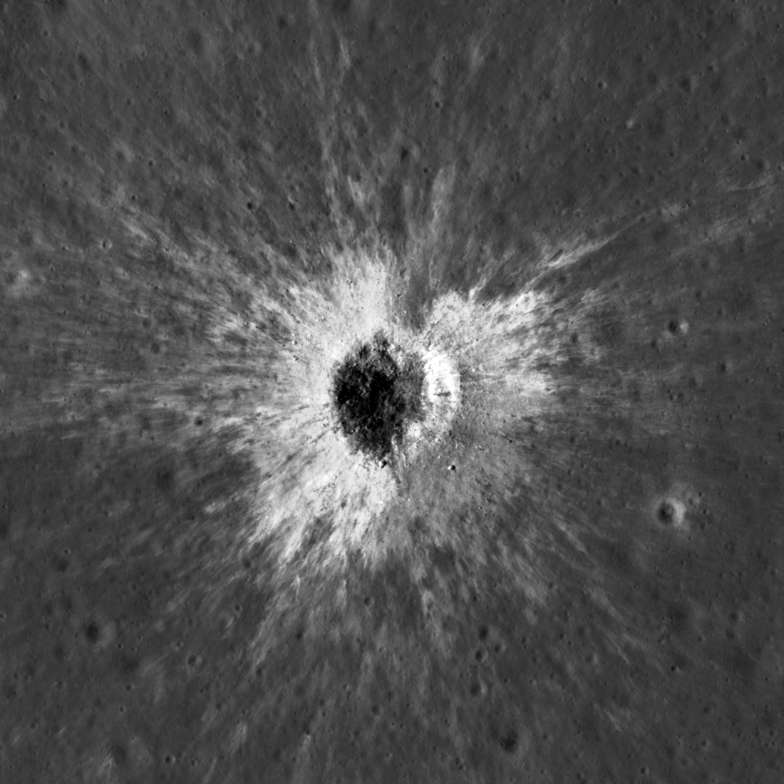LROC NAC image of newly formed 222 m diameter crater